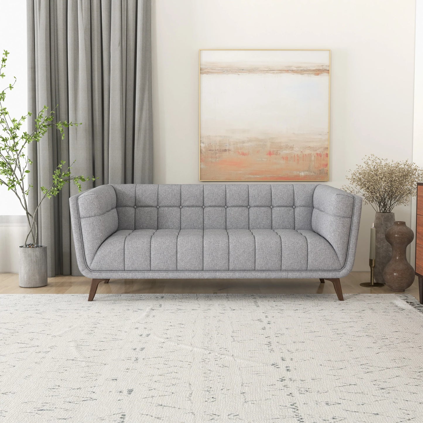 Kano Linen Sofa (78" - Light Gray)