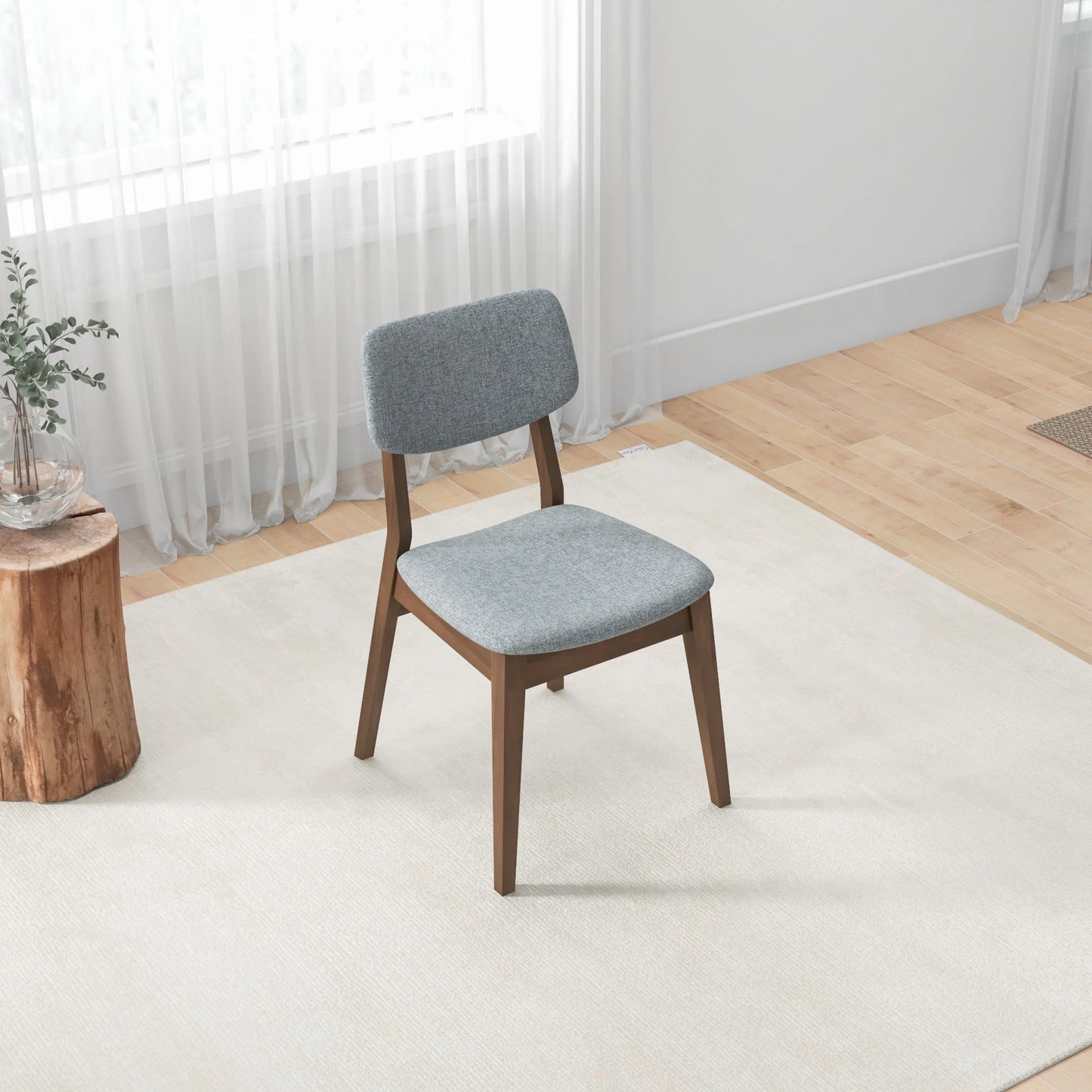 Abbott Grey Linen Fabric Dining Chair