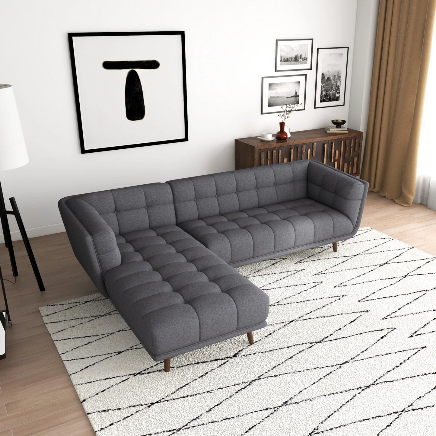 Kano Sectional Sofa (Dark Gray - Left Facing Chaise)