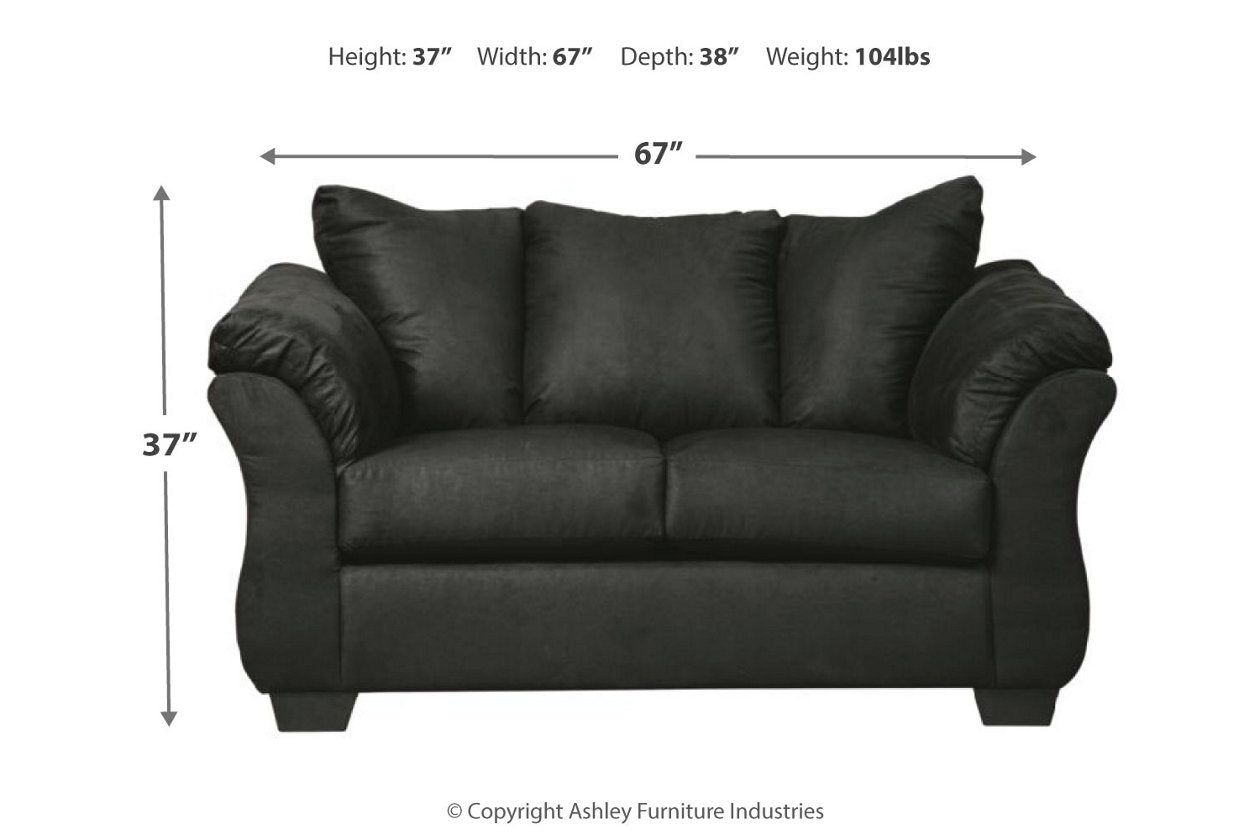 Darcy Black Loveseat | 7500835