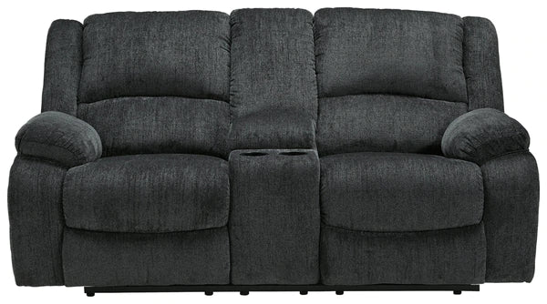 Draycoll Slate Reclining Loveseat with Console | 7650494