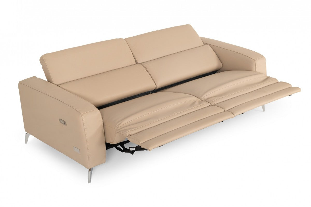 Coronelli Collezioni Turin - Cappuccino Leather 2-Seater 91" Recliner Sofa