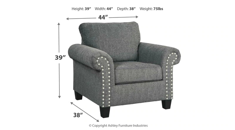 Agleno Charcoal Chair | 7870120