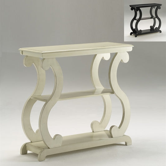 7915-ALL LUCY CONSOLE TABLE (BLACK, IVORY)
