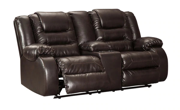 Vacherie Chocolate Reclining Loveseat with Console | 7930794