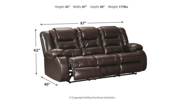 Vacherie Chocolate Reclining Sofa | 7930788