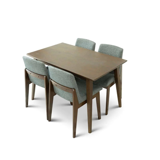 Small Adira Dining set with 4 Ohio Dark Grey Dining Chairs (Walnut)