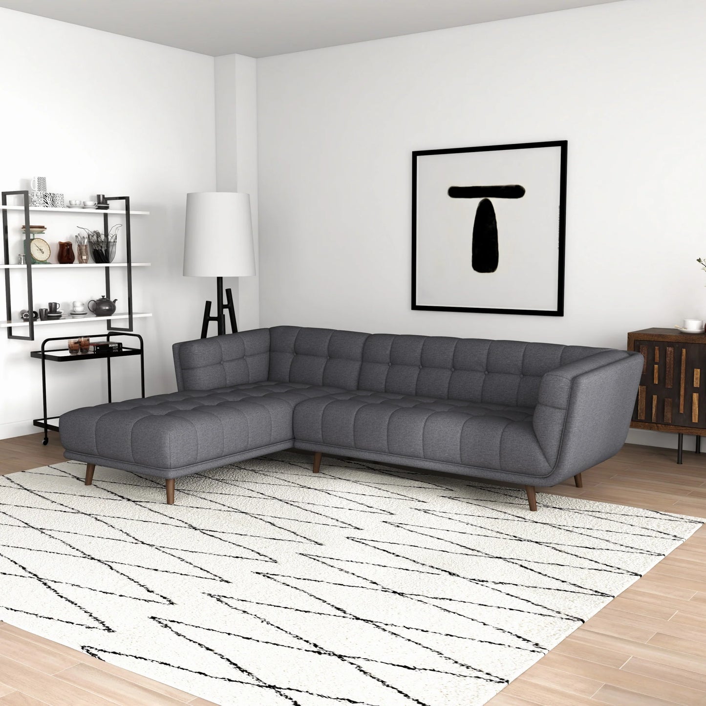 Kano Sectional Sofa (Dark Gray - Left Facing Chaise)