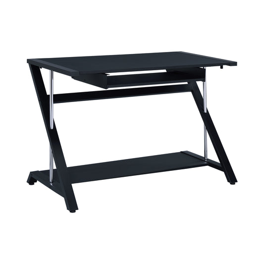 Mallet Computer Desk With Bottom Shelf Black - 800222