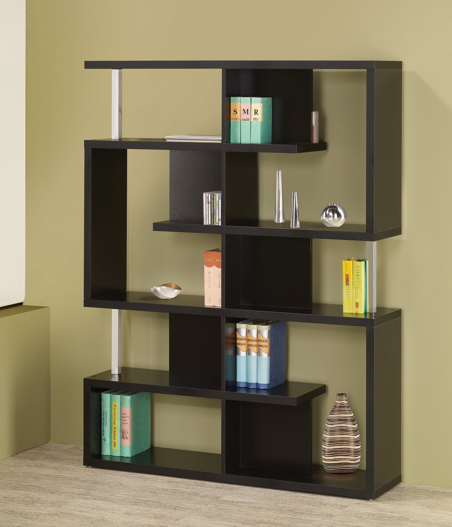 Hoover 5-Tier Bookcase Black And Chrome -  800309