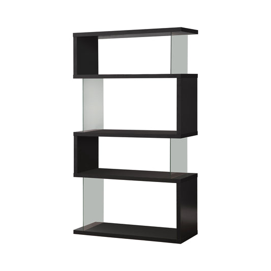 Emelle 4-Tier Bookcase Black And Clear - 800340