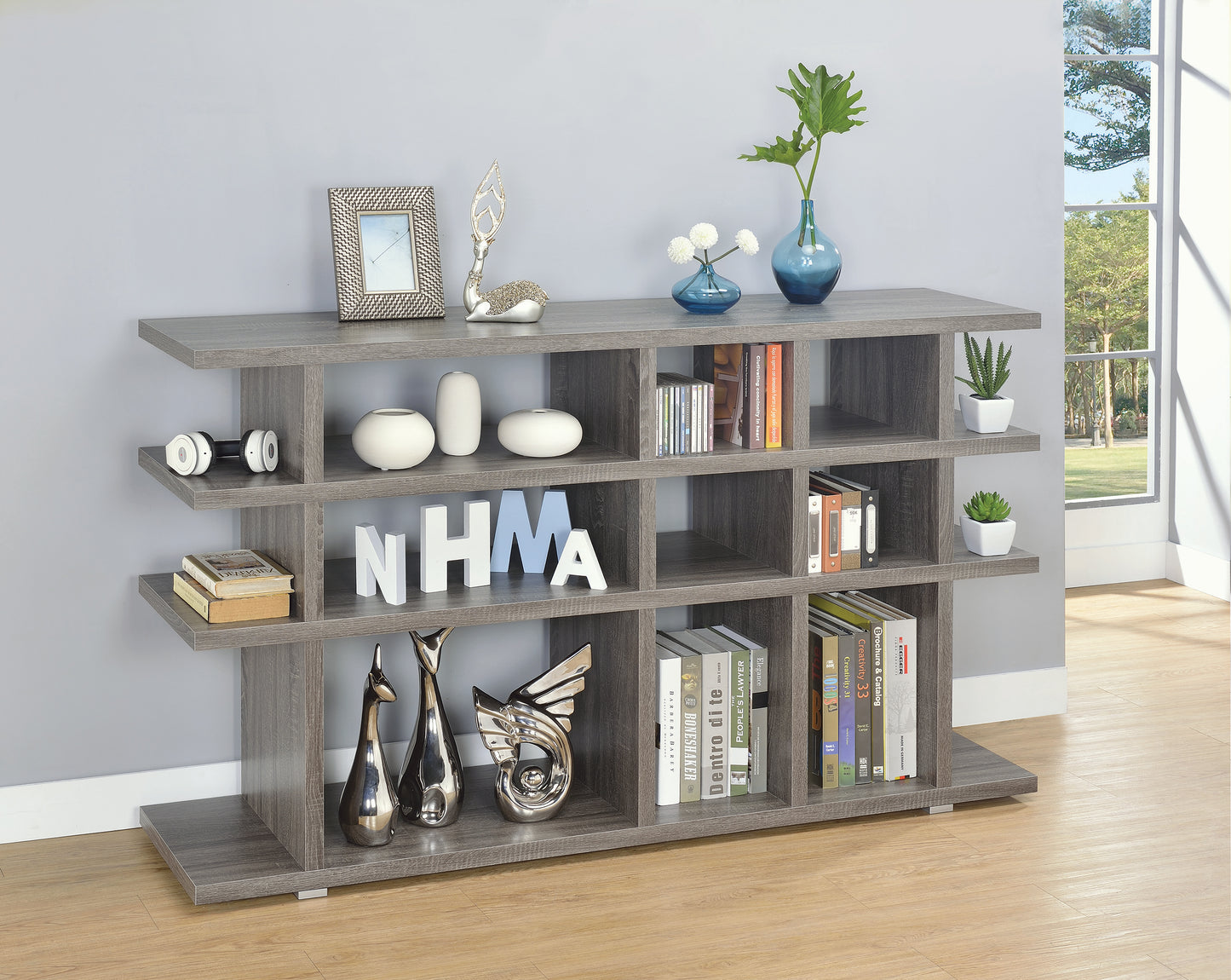 Santos 3-Tier Bookcase Weathered Grey -  800359