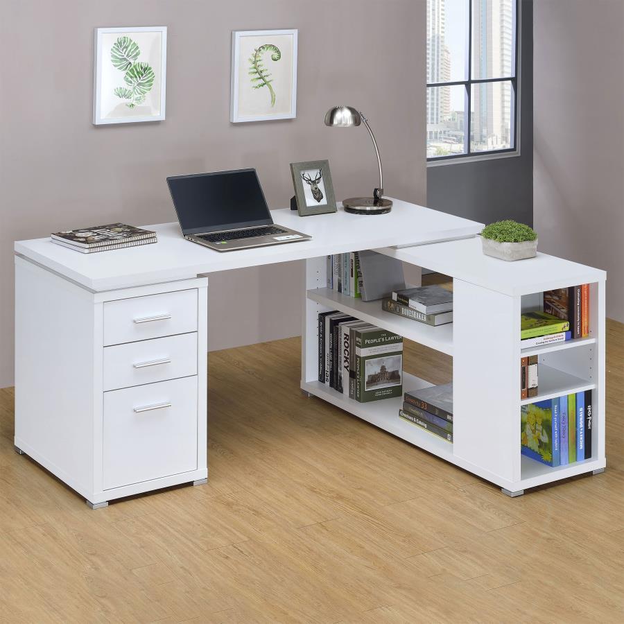 Yvette L-shape Office Desk White -  800516