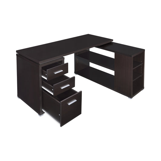 Yvette L-Shape Office Desk Cappuccino - 800517