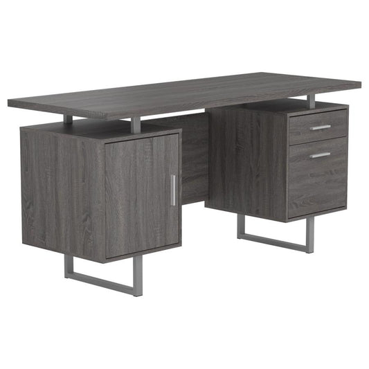 Lawtey Floating Top Office Desk Weathered Grey - 800521