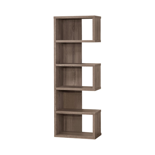 Joey 5-Tier Bookcase Weathered Grey - 800552