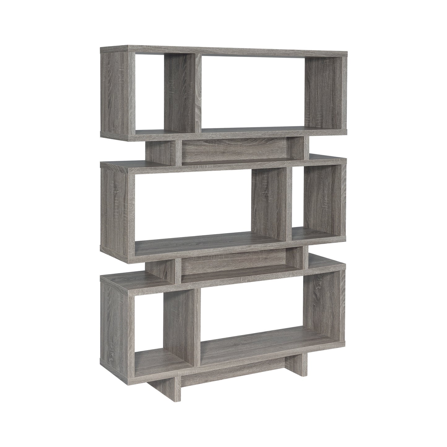 Reid 3-Tier Geometric Bookcase Weathered Grey - 800554