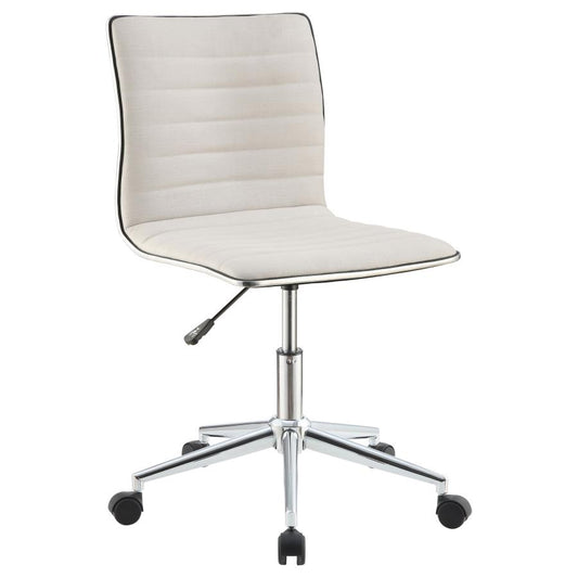 Adjustable Height Office Chair White And Chrome - 800726