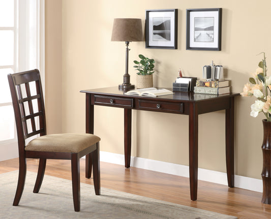 Newton 2-Piece Writing Desk Set Dark Amber And Tan Collection: Newton - 	800780