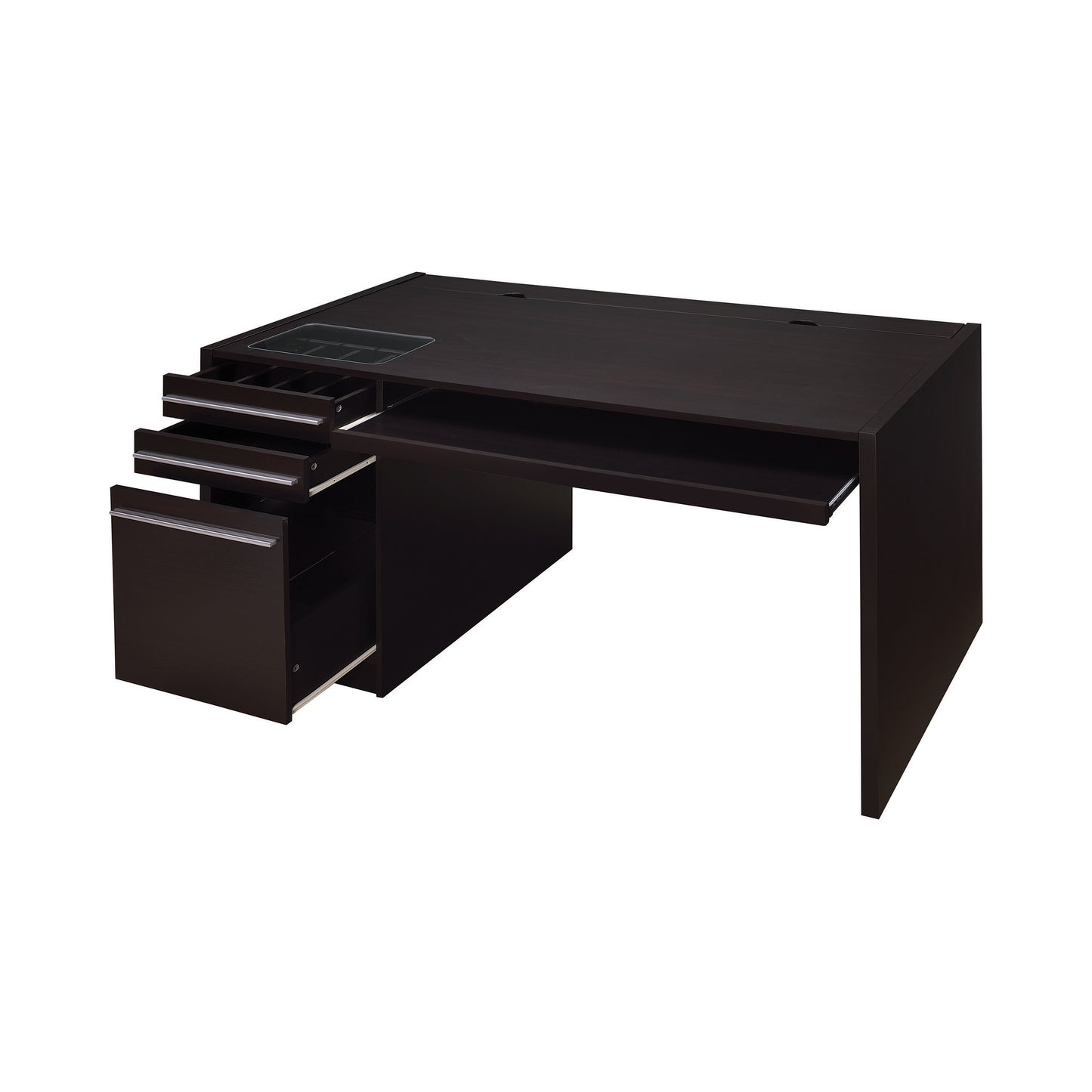 Halston 3-Drawer Connect-It Office Desk Cappuccino - 800982