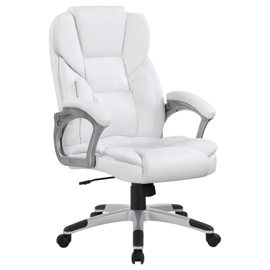 Adjustable Height Office Chair White And Silver - 801140