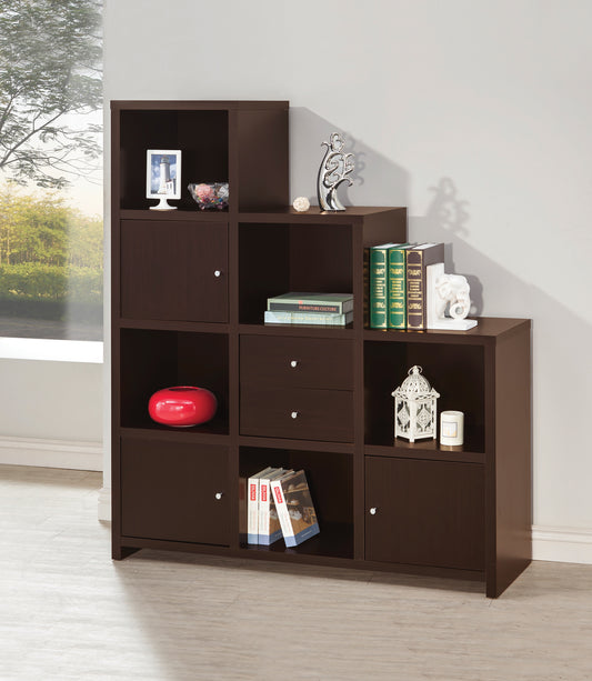 Spencer Bookcase With Cube Storage Compartments Cappuccino - 801170