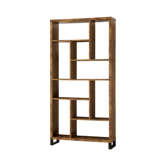 Delwin 10-Shelf Bookcase Antique Nutmeg - 801236