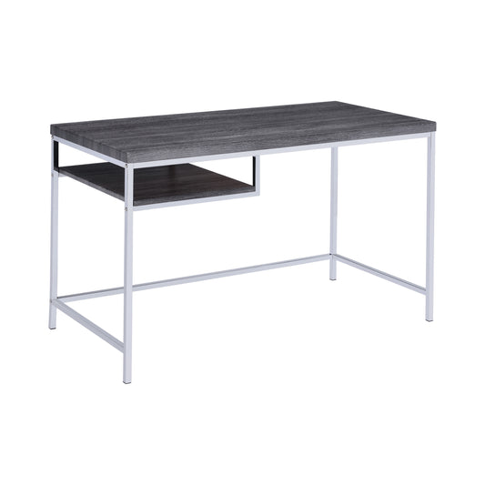 Kravitz Rectangular Writing Desk Weathered Grey And Chrome - 801271