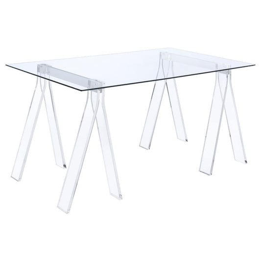 Amaturo Writing Desk with Glass Top Clear - 801535