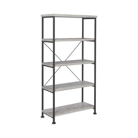 Analiese 4-Shelf Bookcase Grey Driftwood - 801546