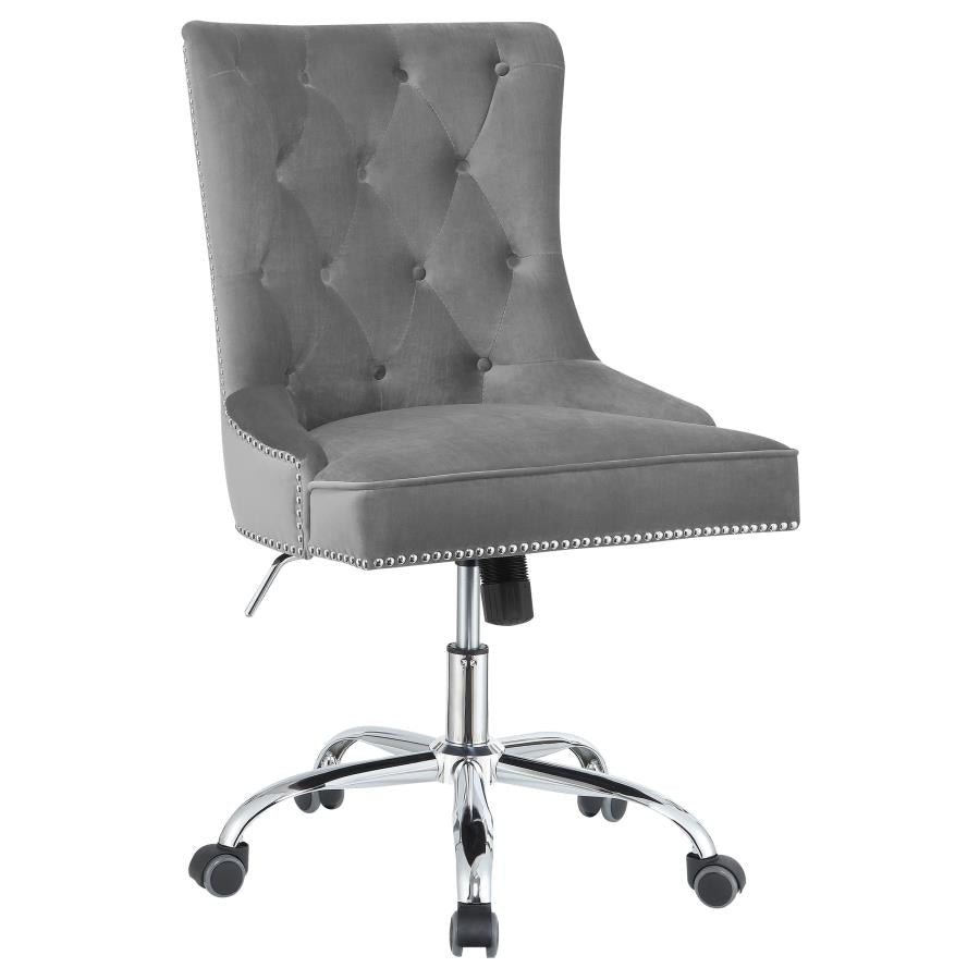 Tufted Back Office Chair Grey And Chrome - 801994