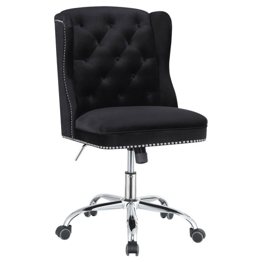 Upholstered Tufted Office Chair Black And Chrome - 801995