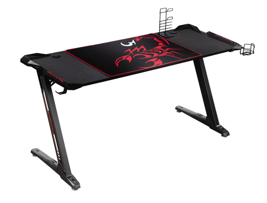 Brocton Metal Z-Shaped Gaming Desk Black - 802435