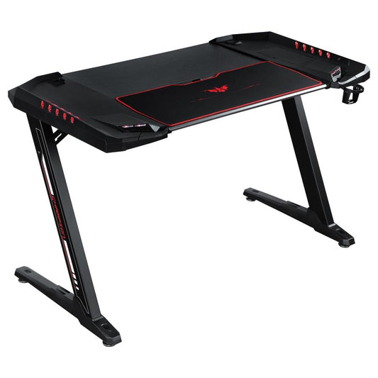 Ardsley Z-framed Gaming Desk with LED Lighting Black - 802437