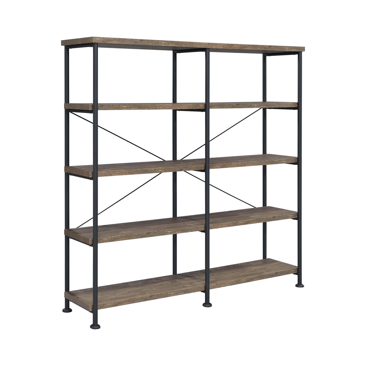 Analiese 4-Shelf Open Bookcase Rustic Oak - 802545