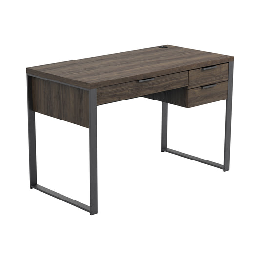 Pattinson 3-Drawer Writing Desk Aged Walnut And Gunmetal - 	803370