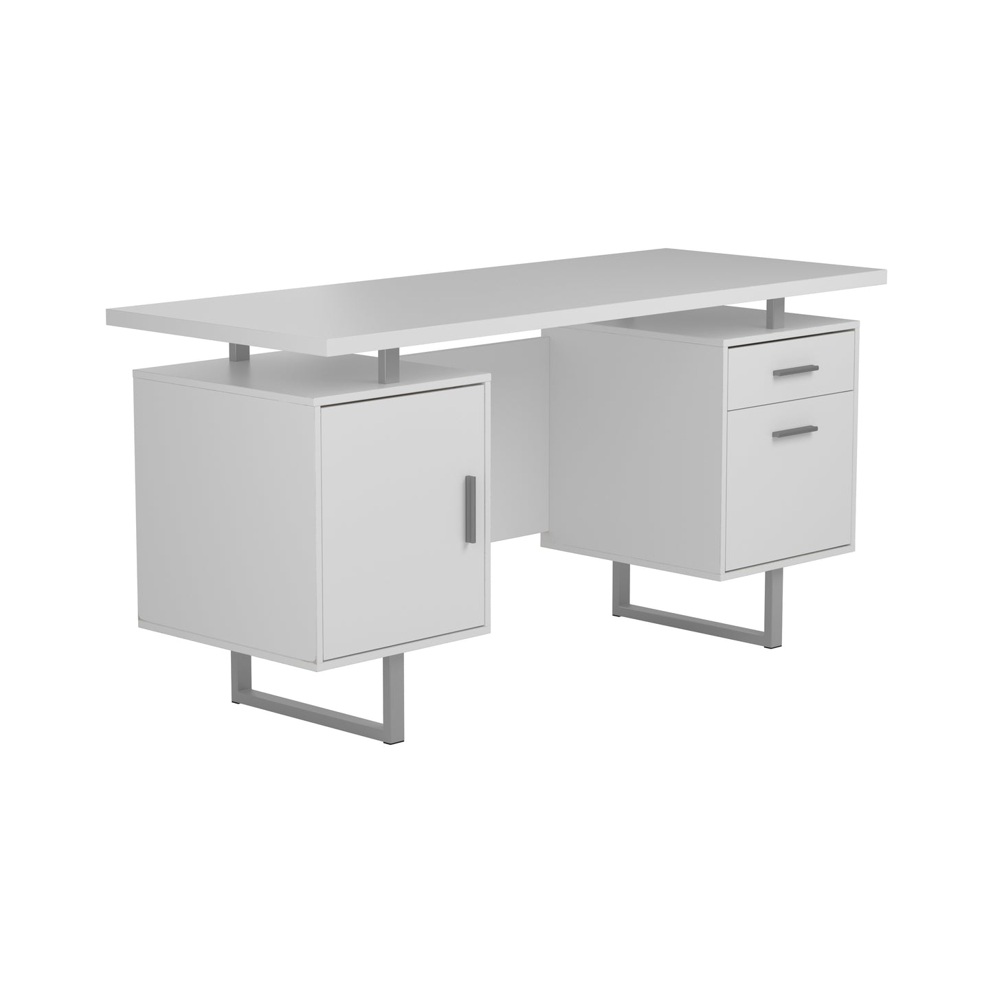 Lawtey Floating Top Office Desk White Gloss - 803521