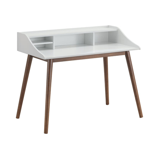 Percy 4-Compartment Writing Desk White And Walnut - 804495