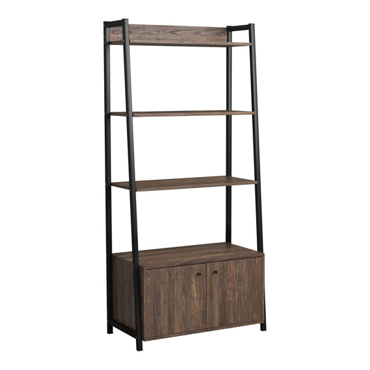 Jacksonville Bookcase With 2-Door Cabinet Aged Walnut - 805496
