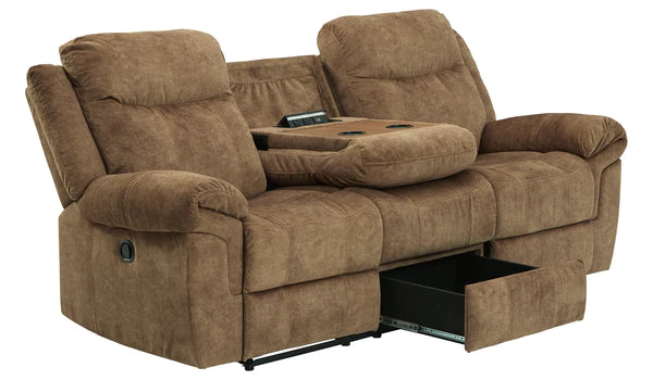 Huddle-Up Nutmeg Reclining Sofa with Drop Down Table | 8230489