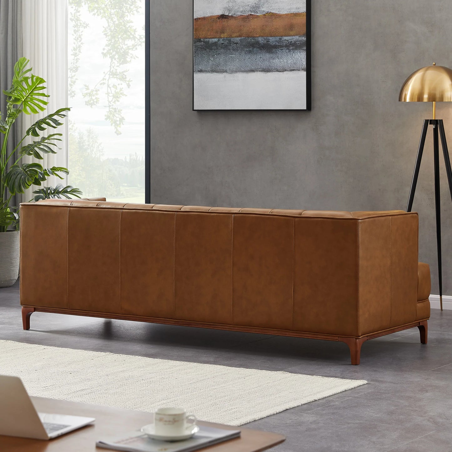 Kennedy Sofa (Cognac Leather)
