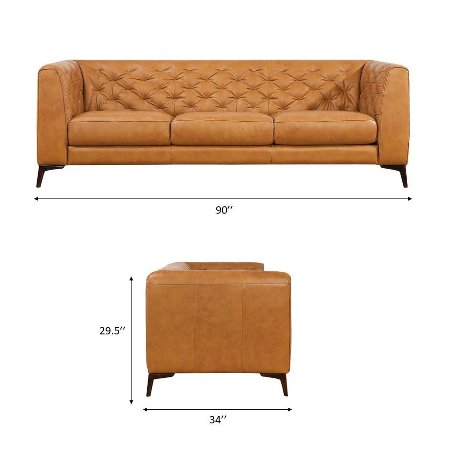 Fargo Tan Leather Sofa