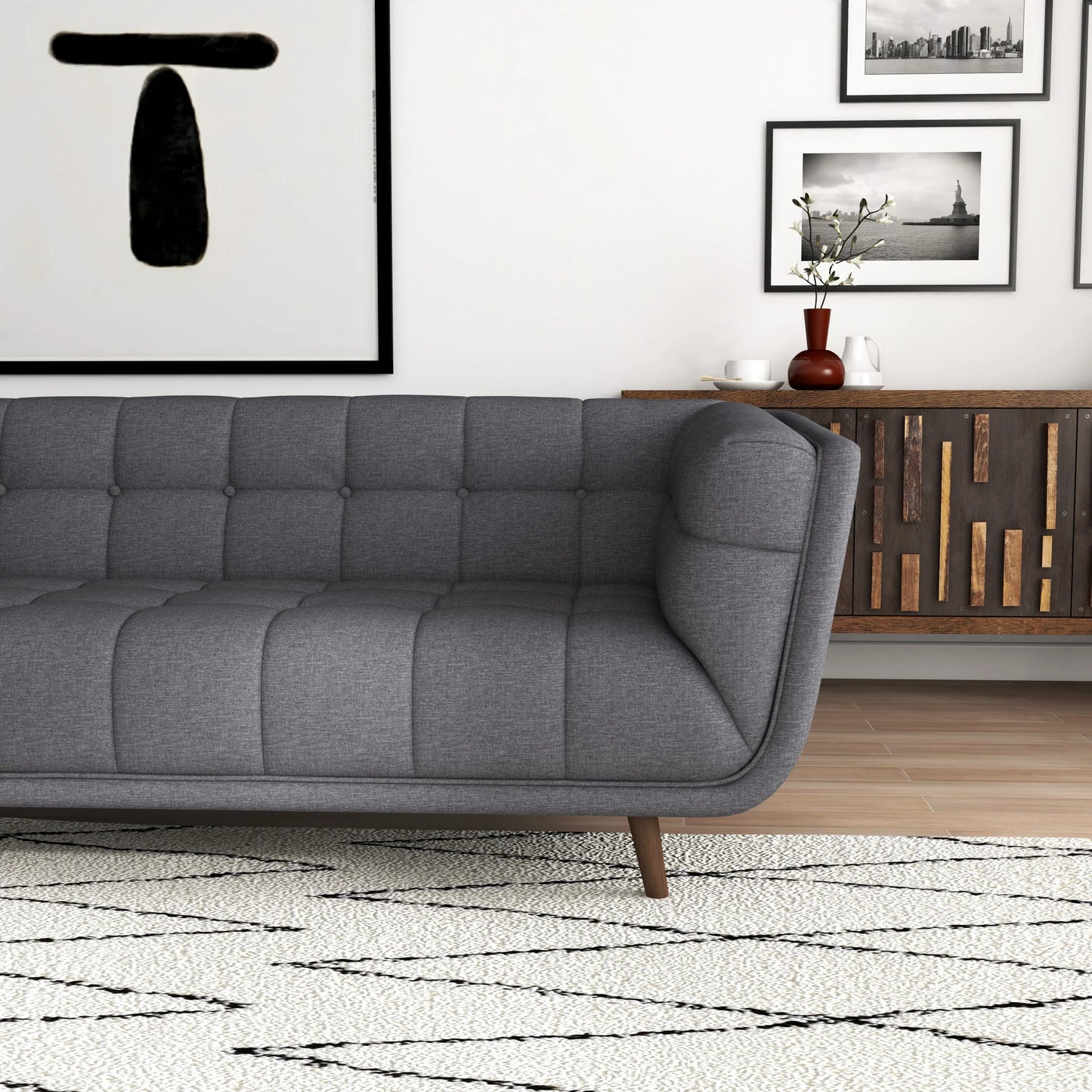 Kano Sectional Sofa (Dark Gray - Left Facing Chaise)