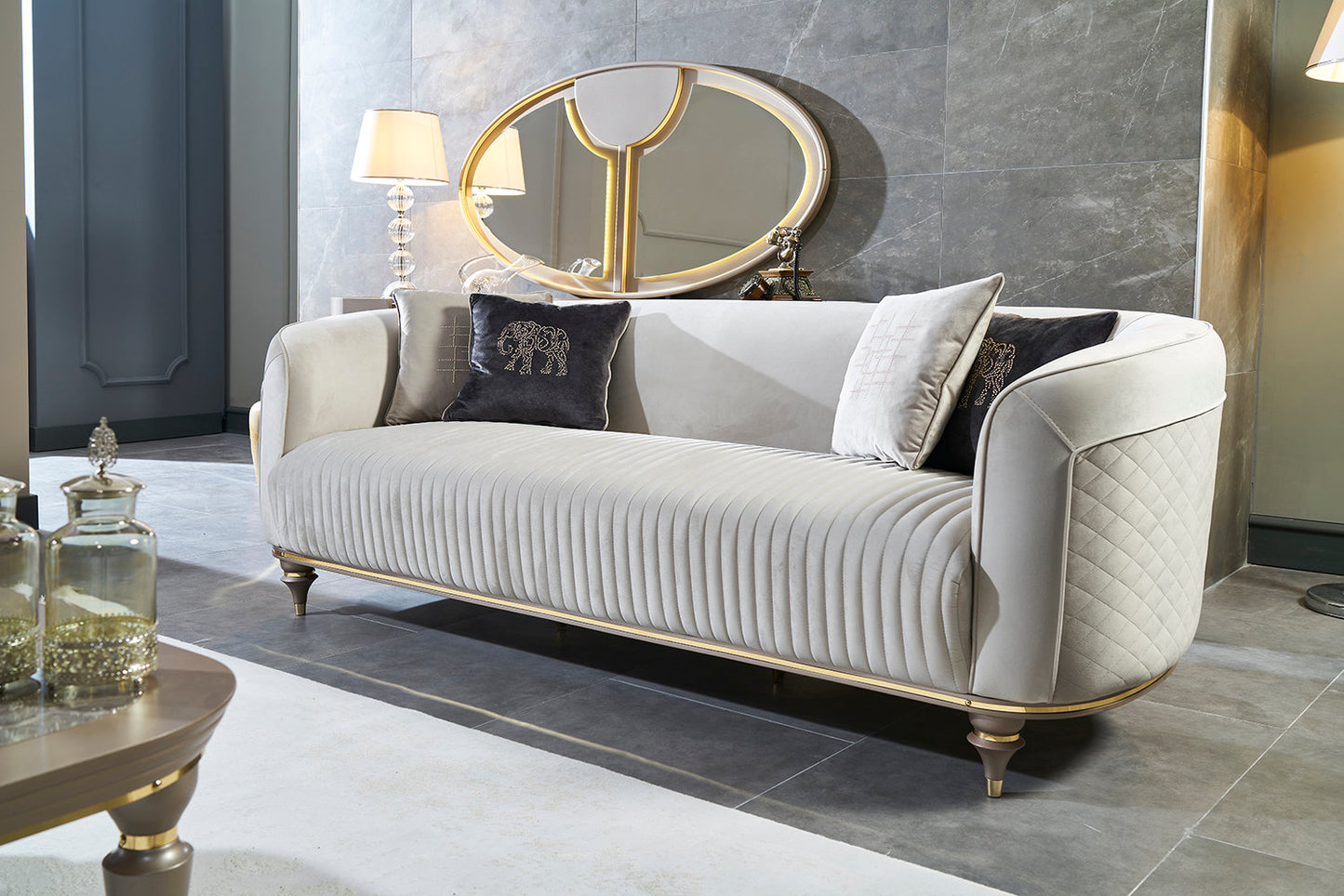 Ariya Gold Sofa Set