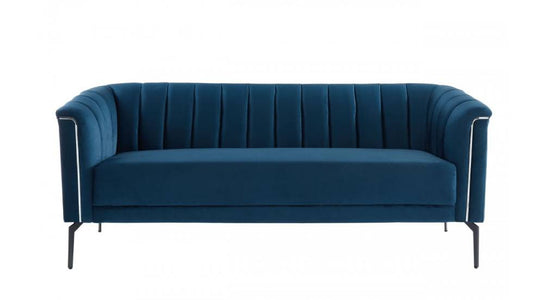 Divani Casa Patton - Modern Blue Fabric Sofa