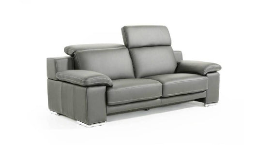 Estro Salotti Evergreen Modern Stone Grey Italian Leather Sofa