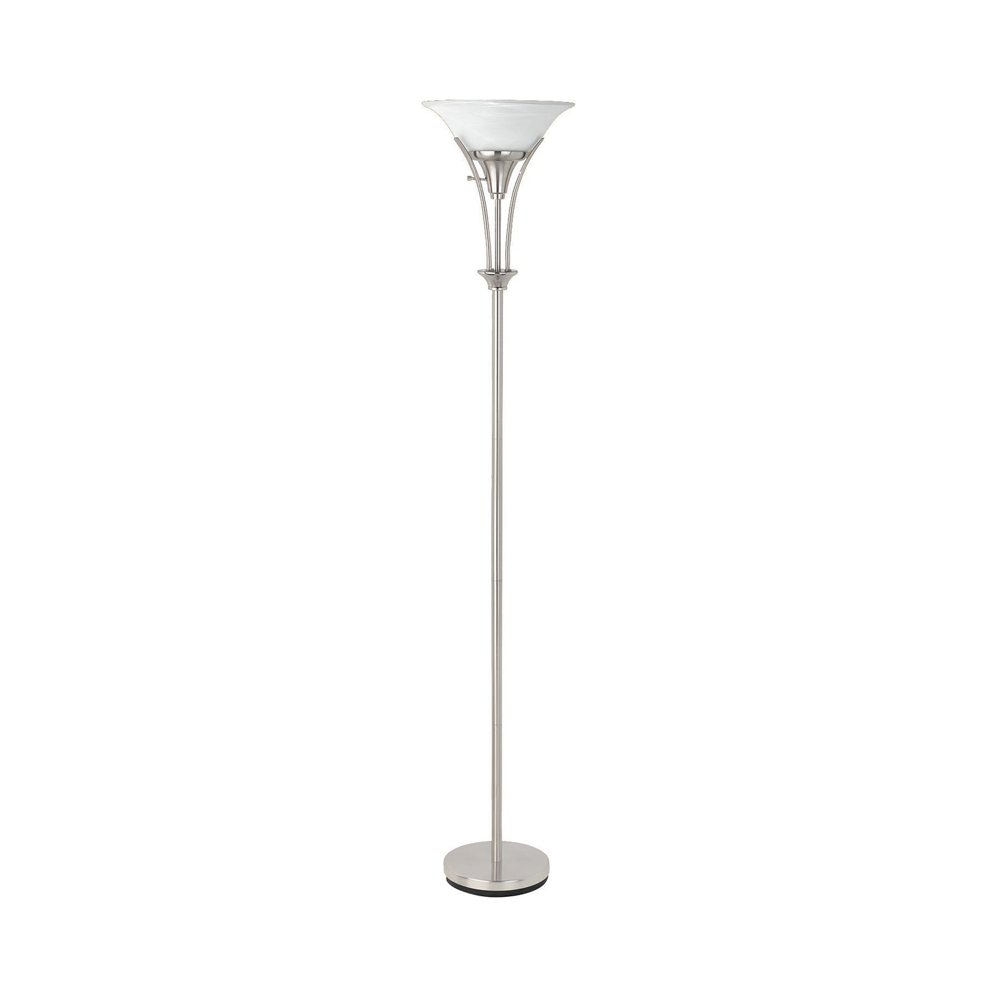 Floor Lamp With Frosted Ribbed Shade Brushed Steel - 901193