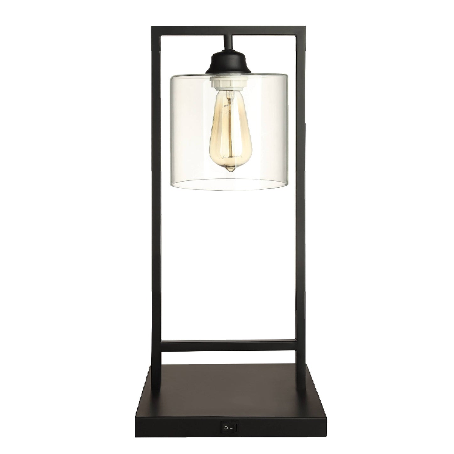 Glass Shade Table Lamp Black- 902964