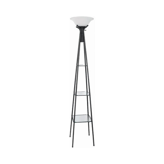Versatile Shelf Tower Floor Lamp Charcoal Black - 901420