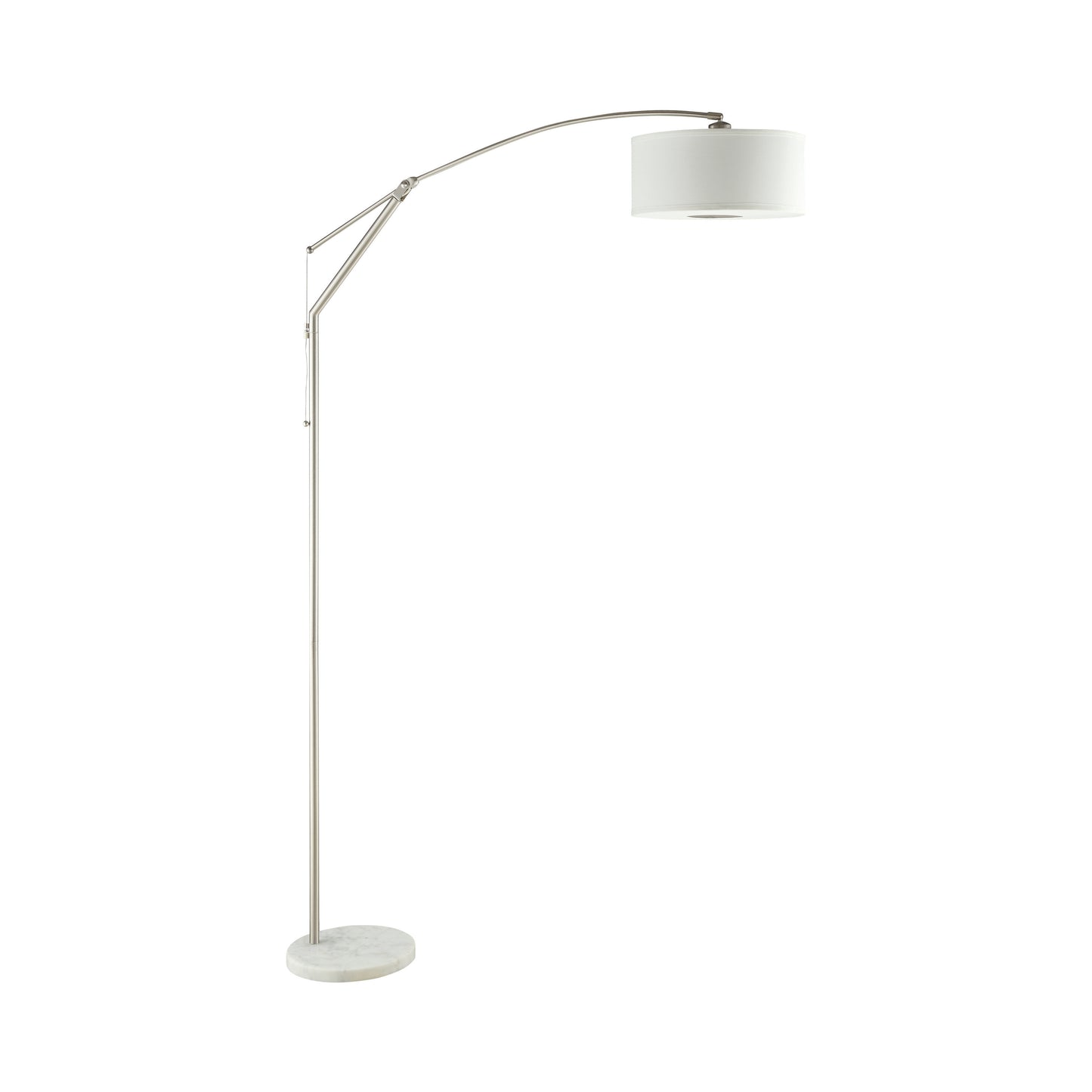 Adjustable Arched Arm Floor Lamp Chrome And White - 901490